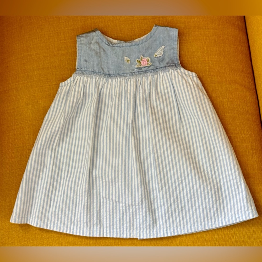 Baby Graziella Striped Blue and White  baby Dress‎ size 1 made in Italy - Picture 2 of 10